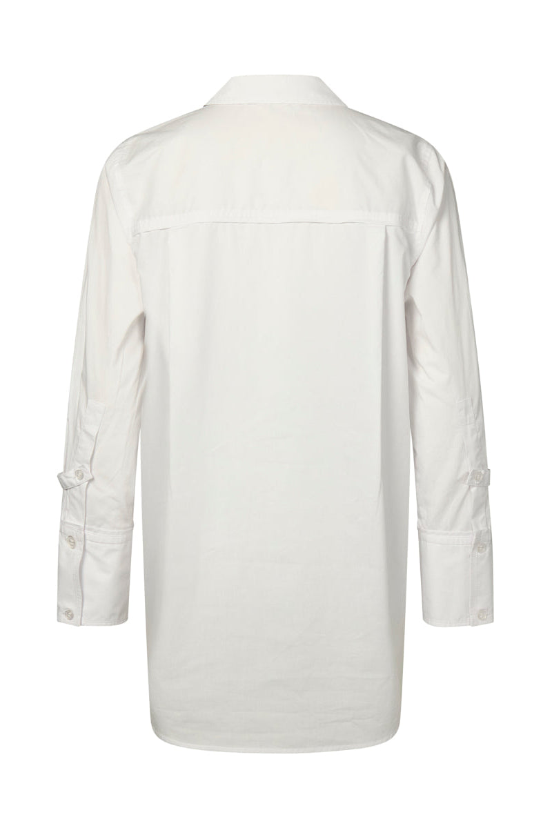 MARCO POLO ESSENTIAL POPLIN SHIRT - WHITE - THE VOGUE STORE