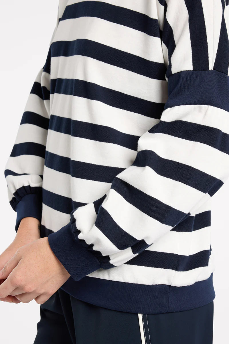 MARCO POLO SPLICED STRIPE SWEAT - THE VOGUE STORE