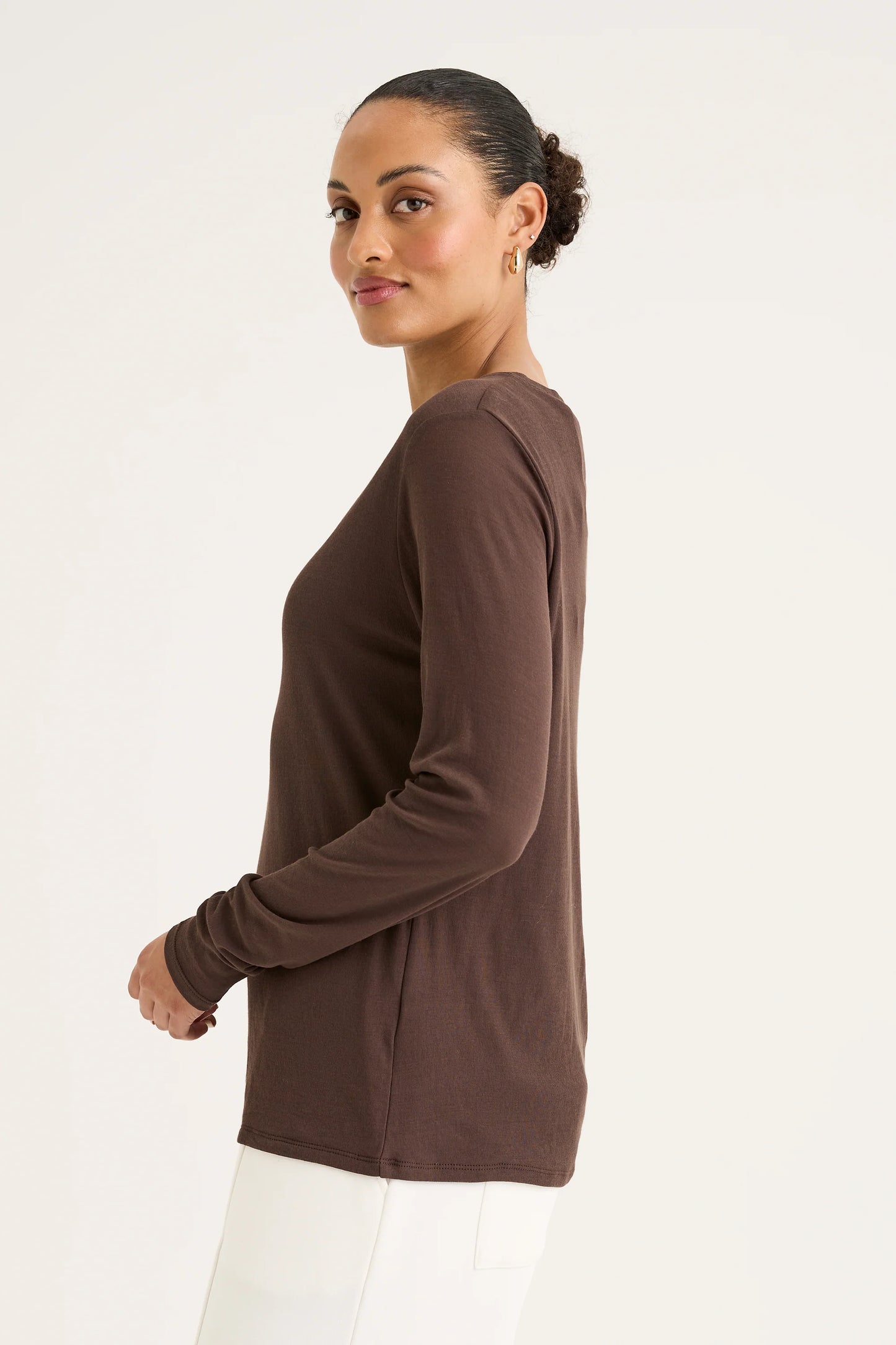 YARRA TRAIL ICE LAYER TEE - CACAO - THE VOGUE STORE
