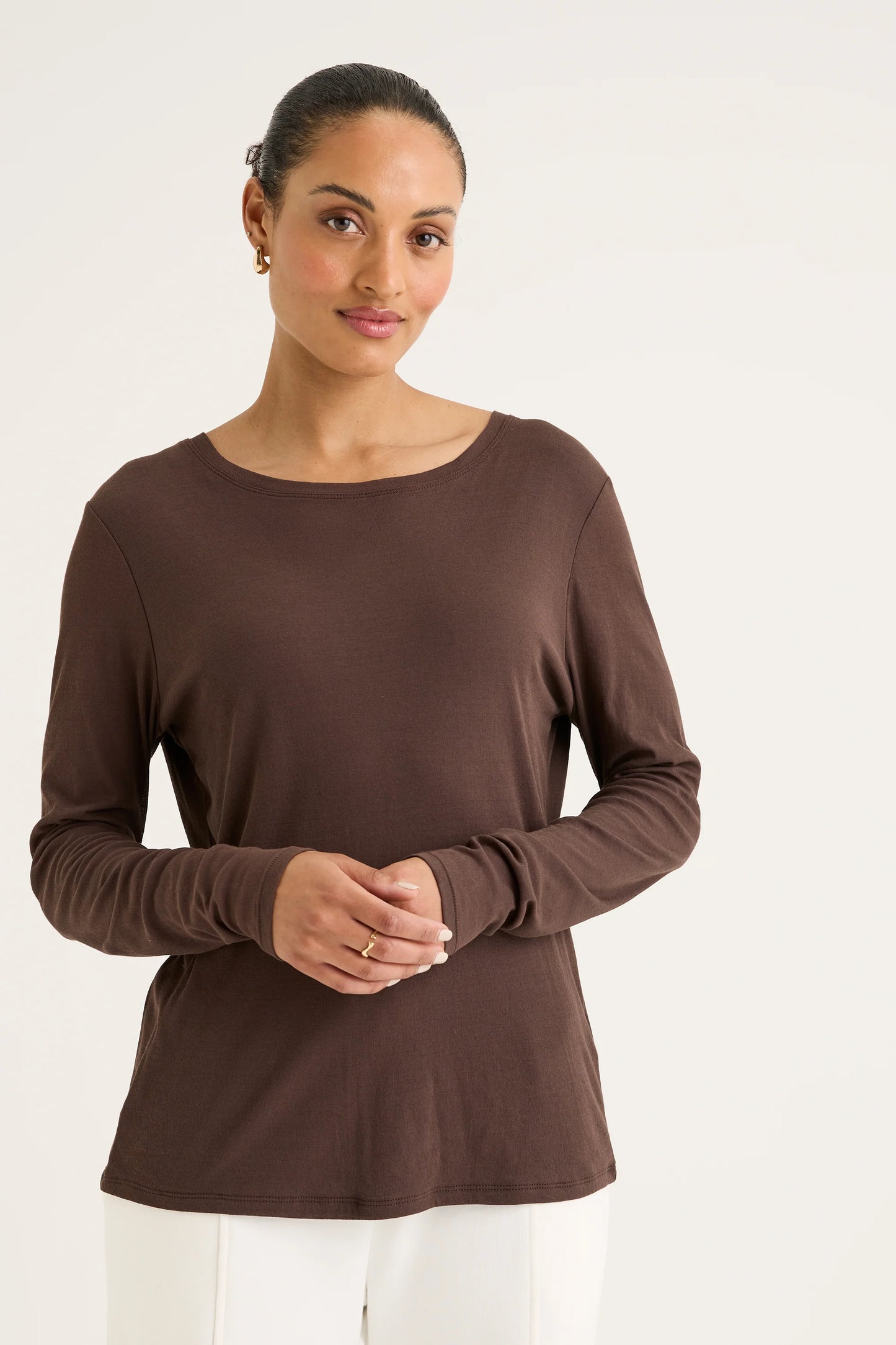YARRA TRAIL ICE LAYER TEE - CACAO - THE VOGUE STORE