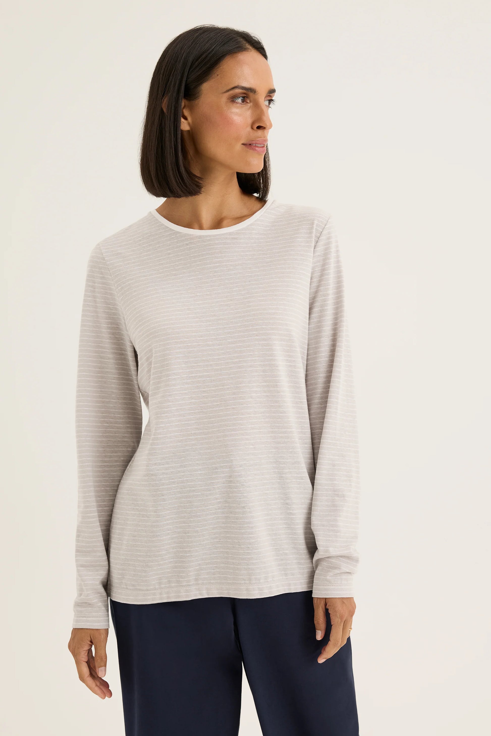 YARRA TRAIL MIRAGE TEE - SILVER/WHITE - THE VOGUE STORE