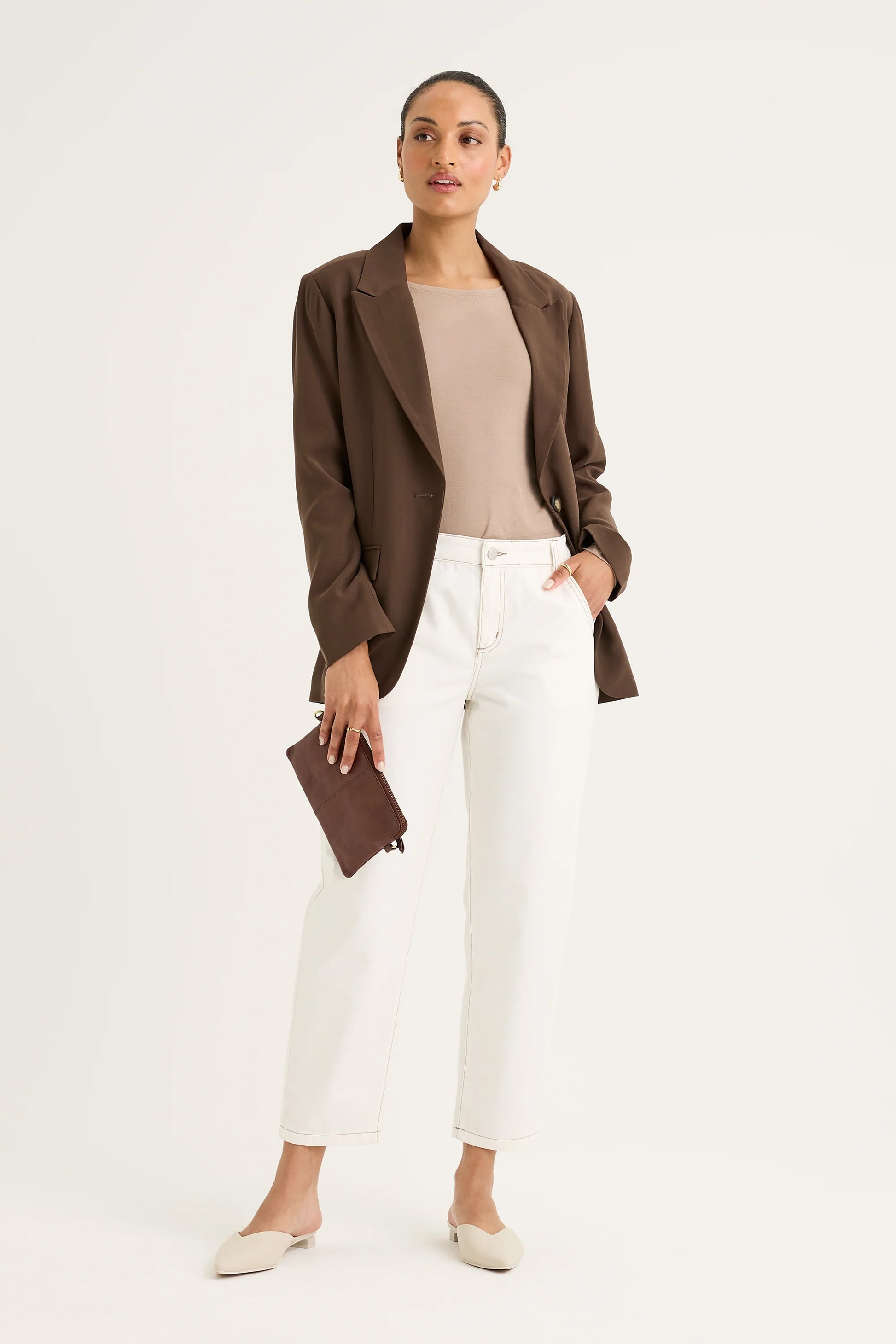 YARRA TRAIL VINEYARD BLAZER - CACAO - THE VOGUE STORE