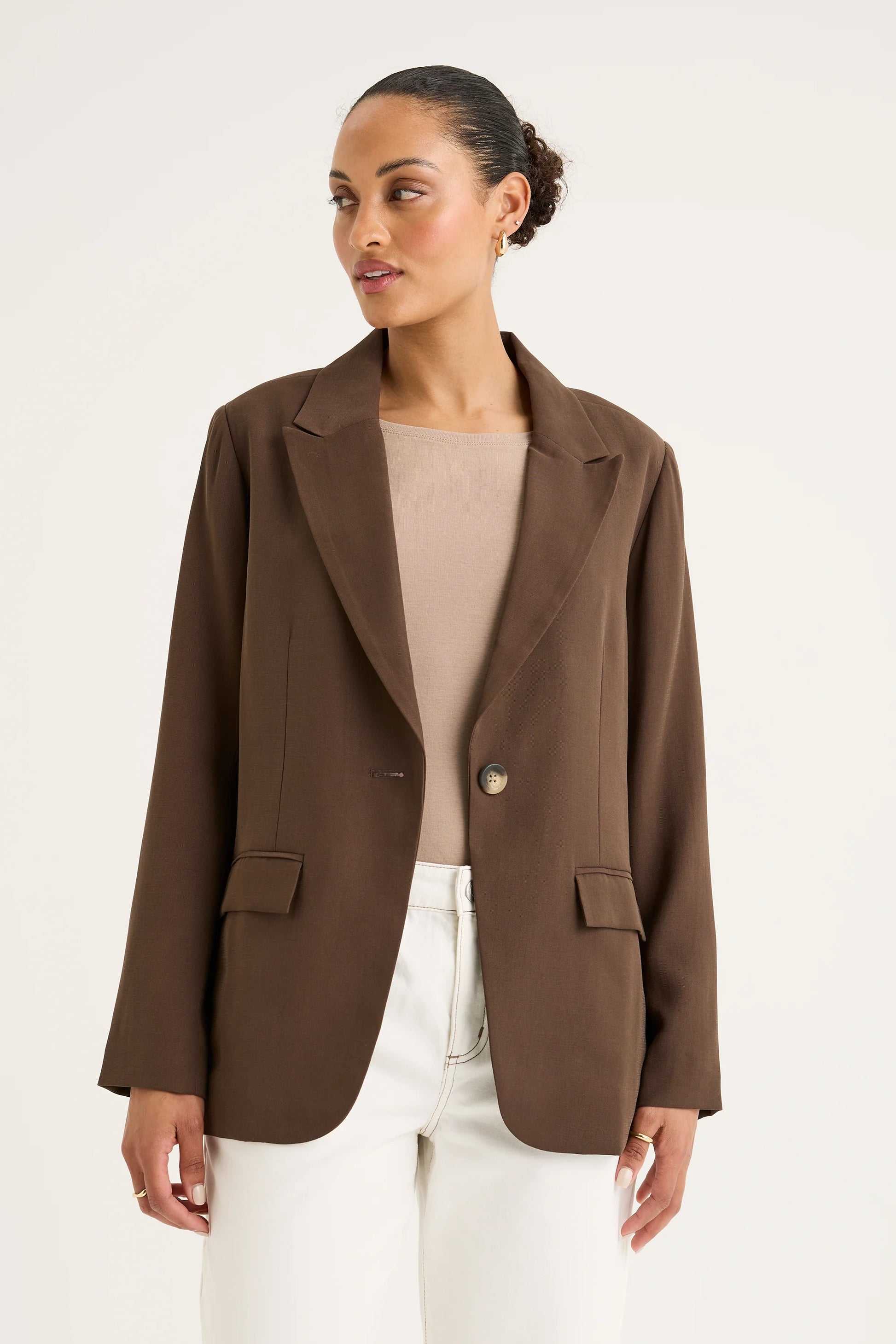 YARRA TRAIL VINEYARD BLAZER - CACAO - THE VOGUE STORE