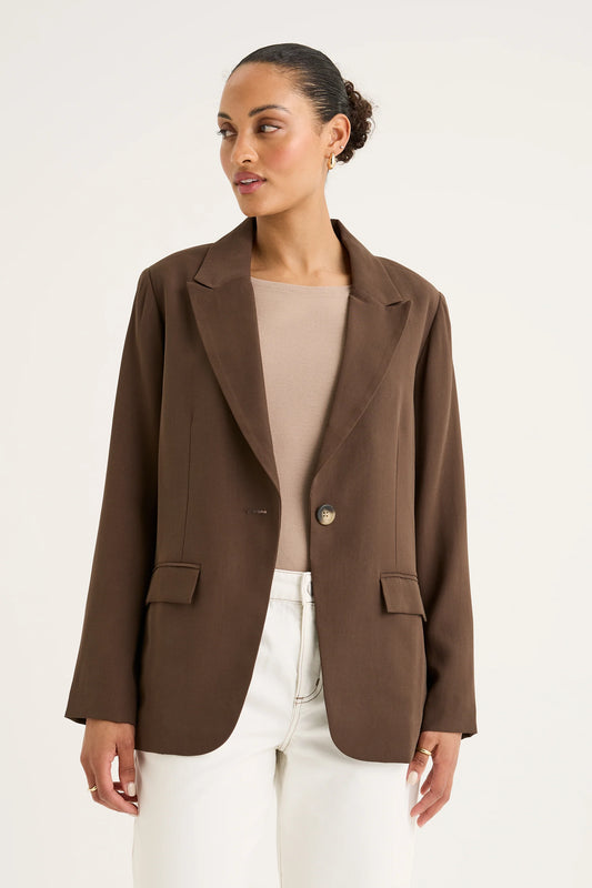 YARRA TRAIL VINEYARD BLAZER - CACAO - THE VOGUE STORE