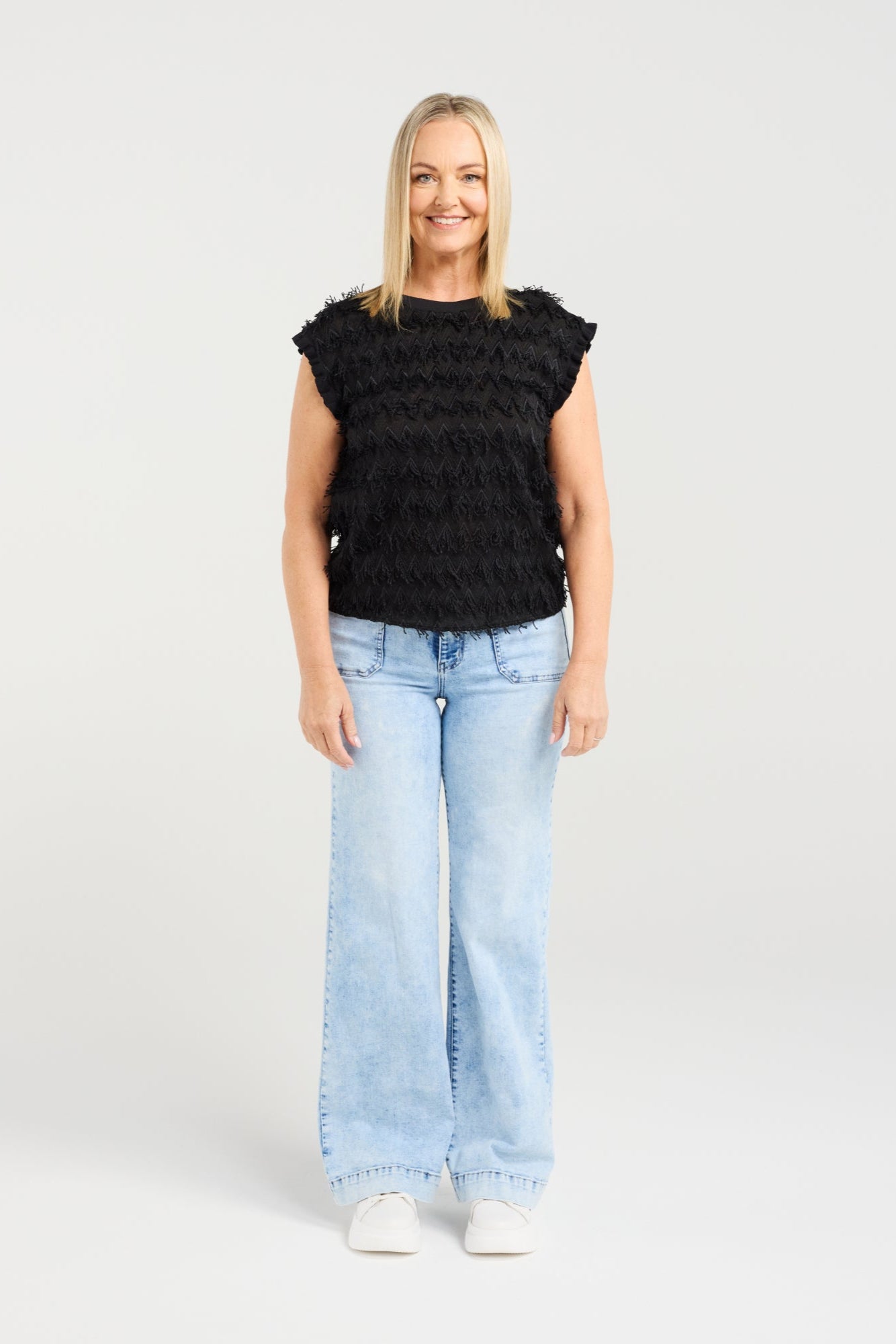 ZAFINA CHARLOTTE TOP - BLACK TASSLE - THE VOGUE STORE