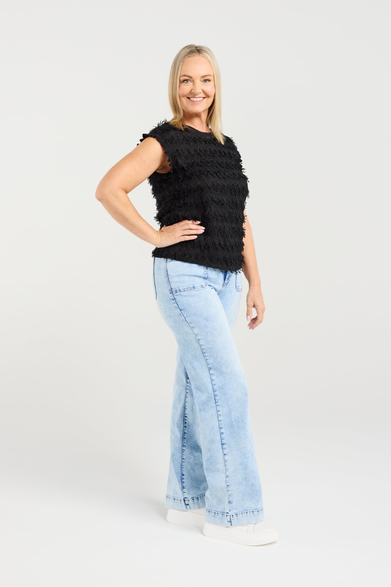 ZAFINA CHARLOTTE TOP - BLACK TASSLE - THE VOGUE STORE