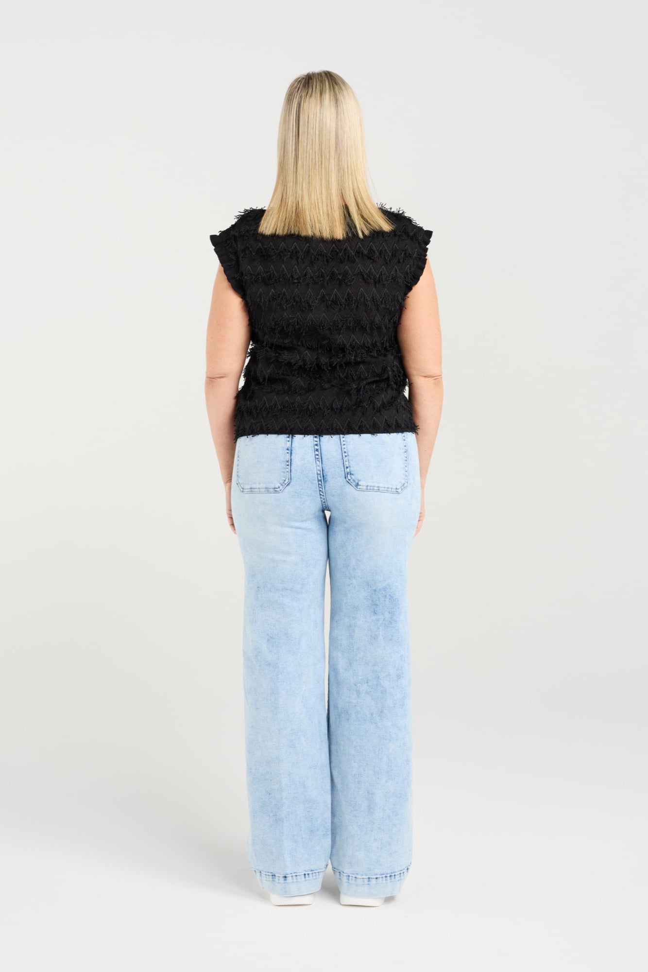 ZAFINA CHARLOTTE TOP - BLACK TASSLE - THE VOGUE STORE