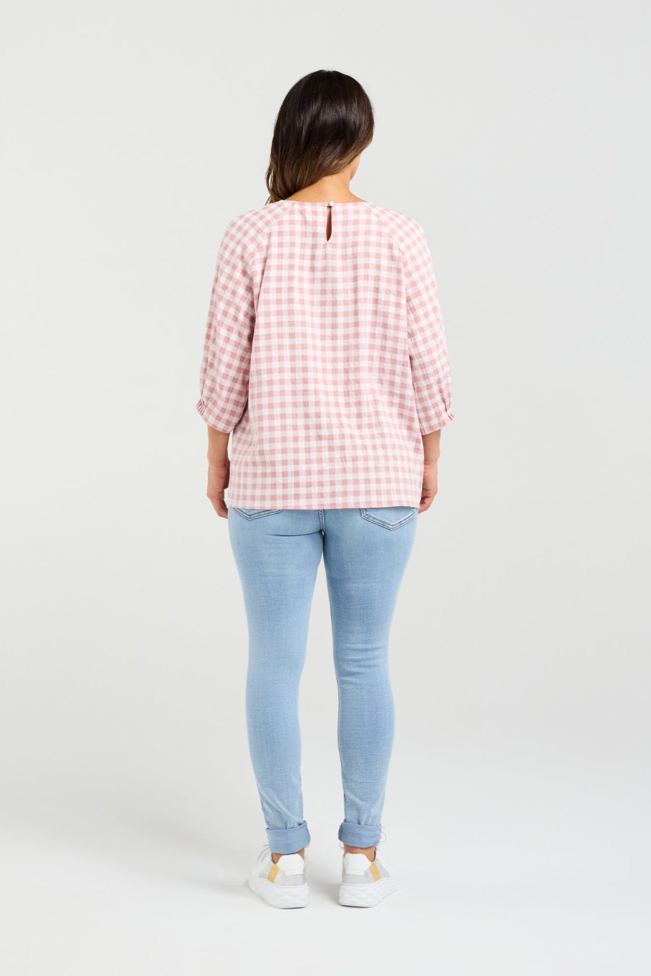 ZAFINA HAZEL TOP - PINK CHECK - THE VOGUE STORE