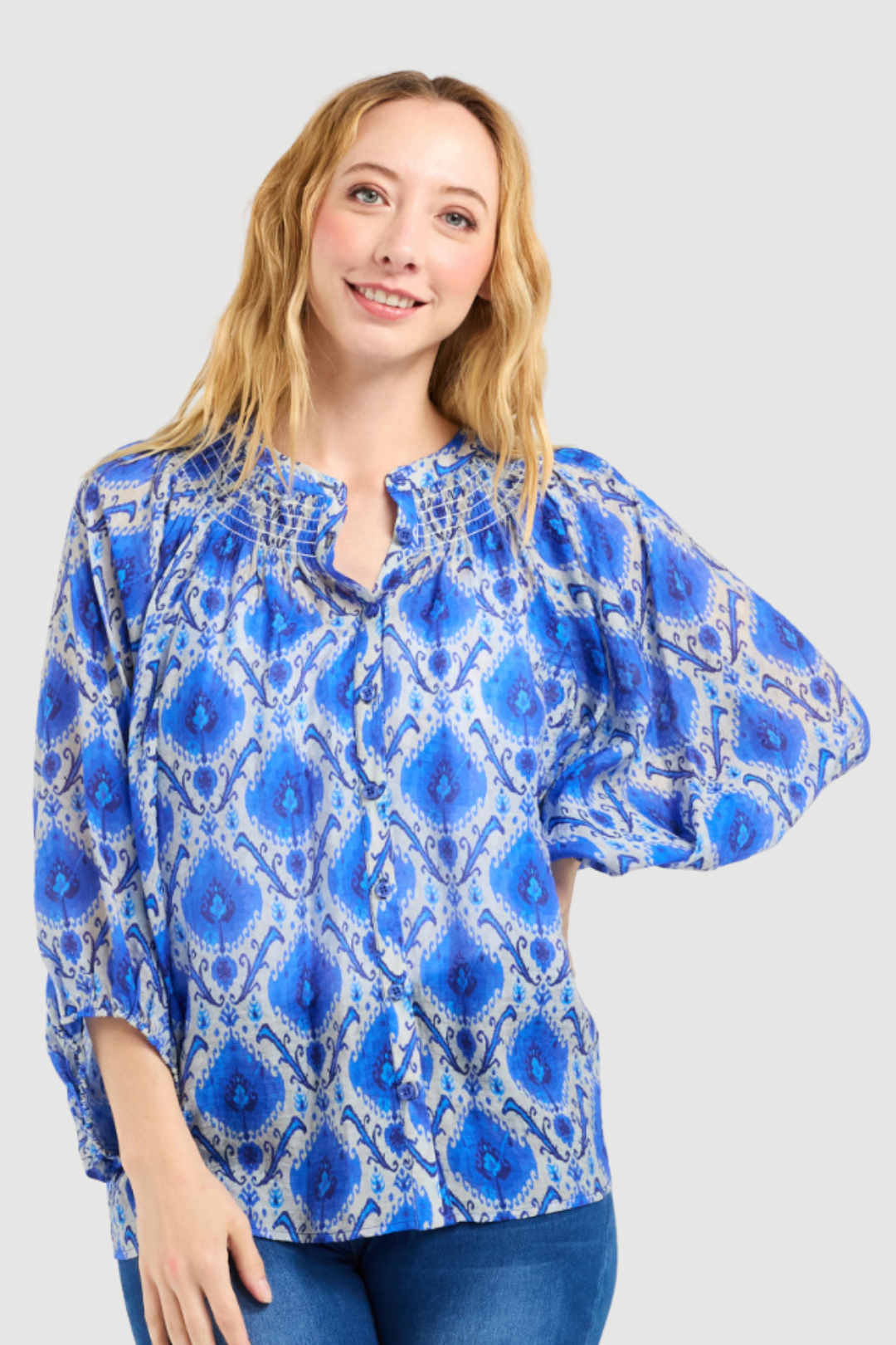 ZAFINA JUNIPER TOP - PAISLEY PAINTING - THE VOGUE STORE