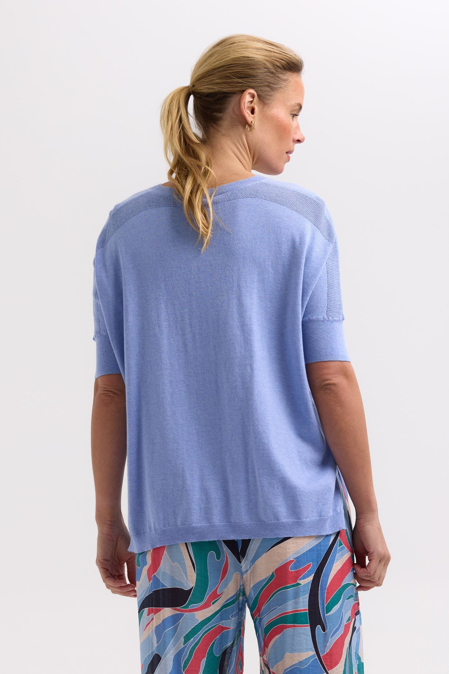 Z&P POINTELLE SHOULDER TOP - BLUEBERRY - THE VOGUE STORE