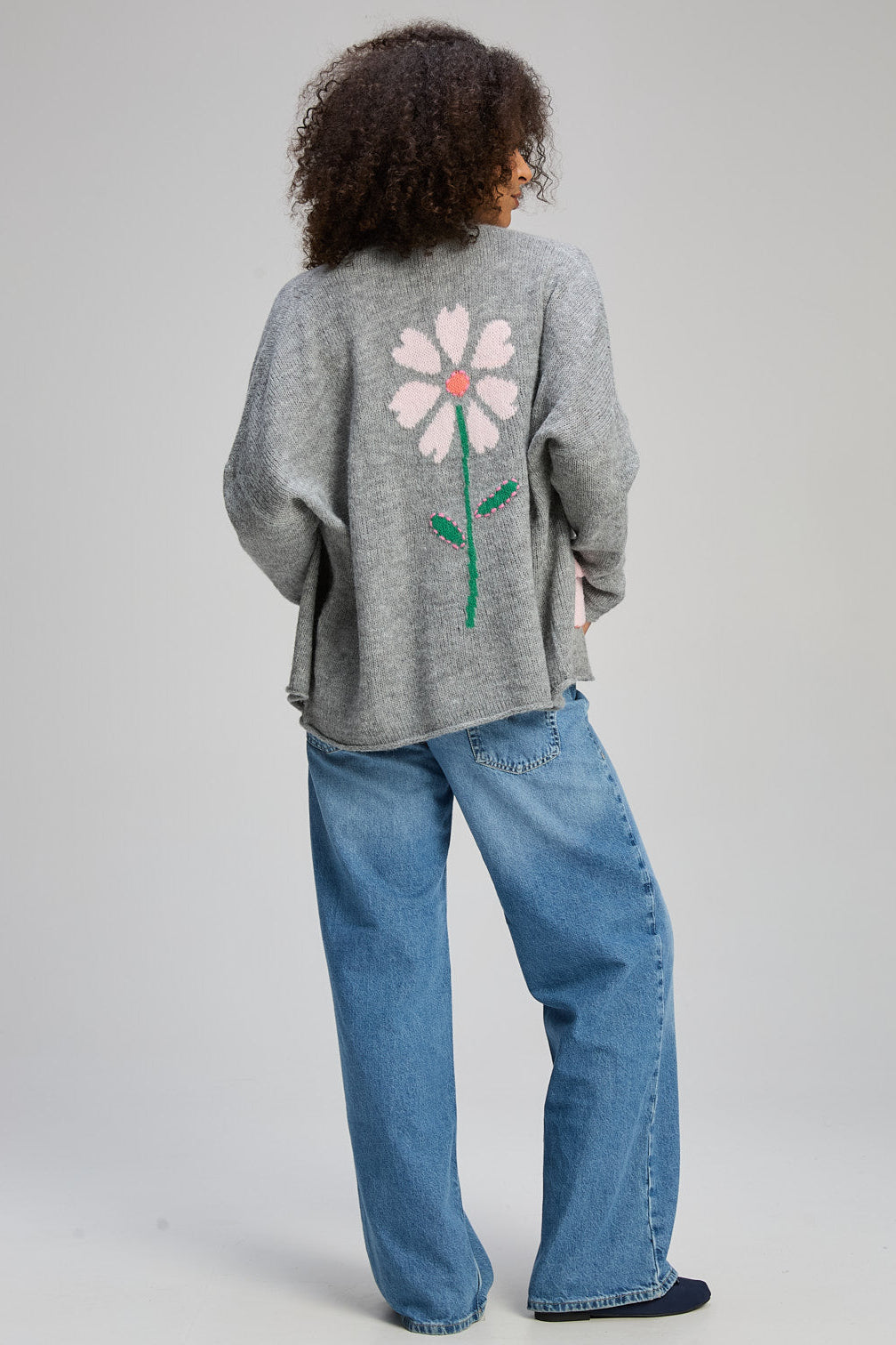 Z&P BLOOM BACK CARDI - DOVE - THE VOGUE STORE