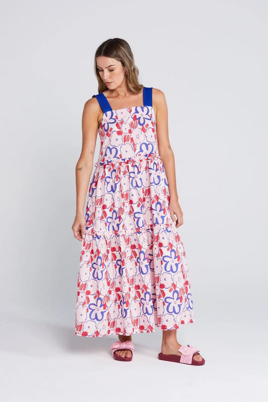 THING THING ZIGGY FRILL ZAG DRESS - SQUIGGLE BLOOM - THE VOGUE STORE