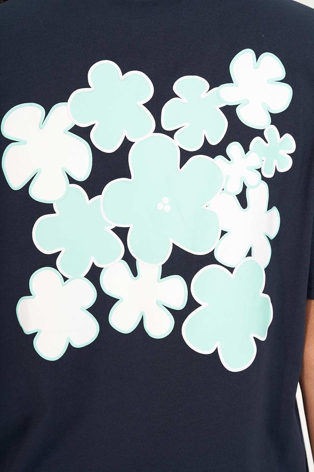 HUFFER CLASSIC TEE 170/FLOWERBOMB - MIDNIGHT - THE VOGUE STORE