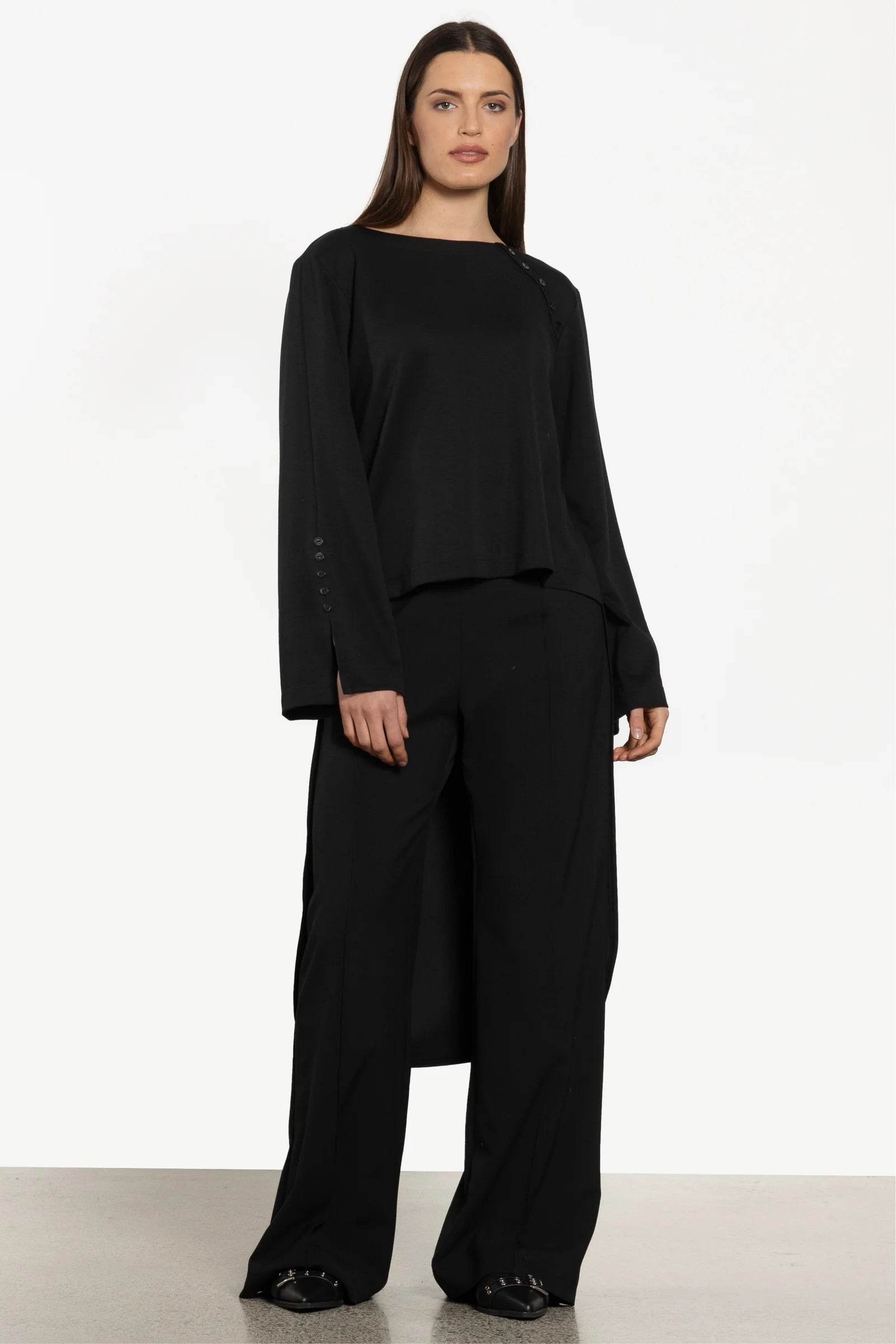 REPERTOIRE ARCADIA TOP - BLACK - THE VOGUE STORE