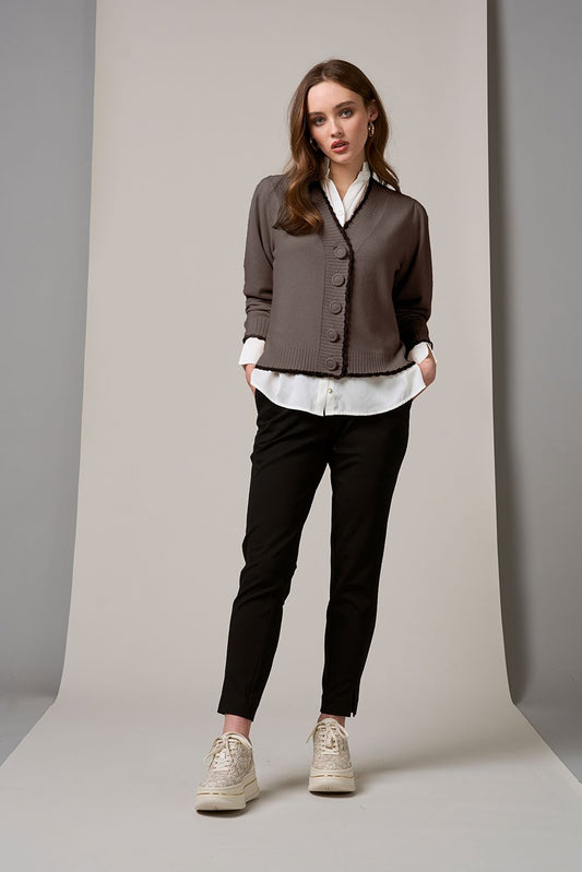 LOOBIES STORY ROSALIND CARDI - WALNUT - THE VOGUE STORE