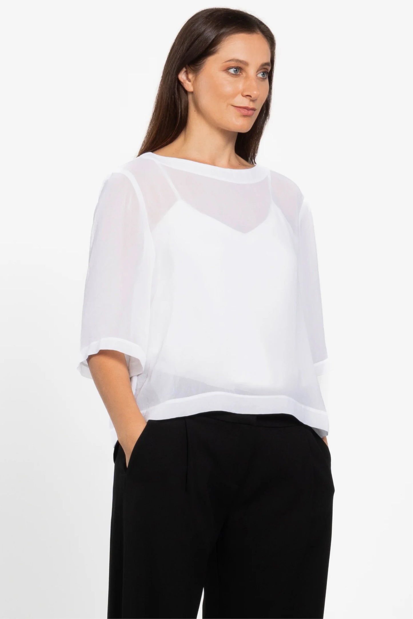 REPERTOIRE BREEZE TOP - WHITE - THE VOGUE STORE