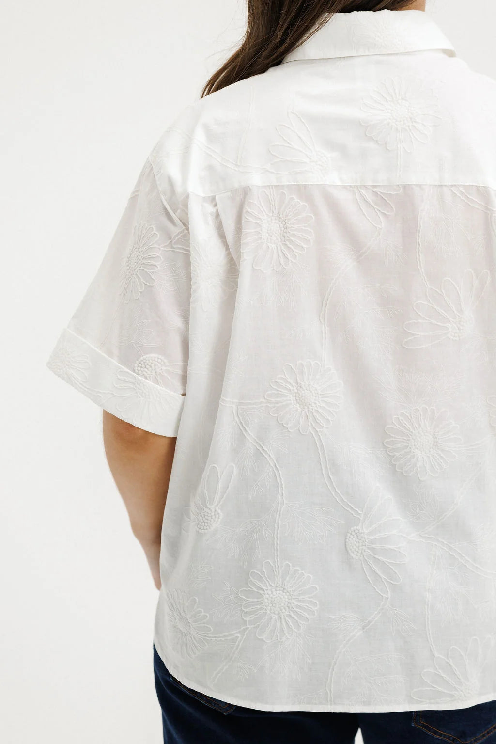 HOMELEE RUBY SHIRT - WHITE FLORA - THE VOGUE STORE