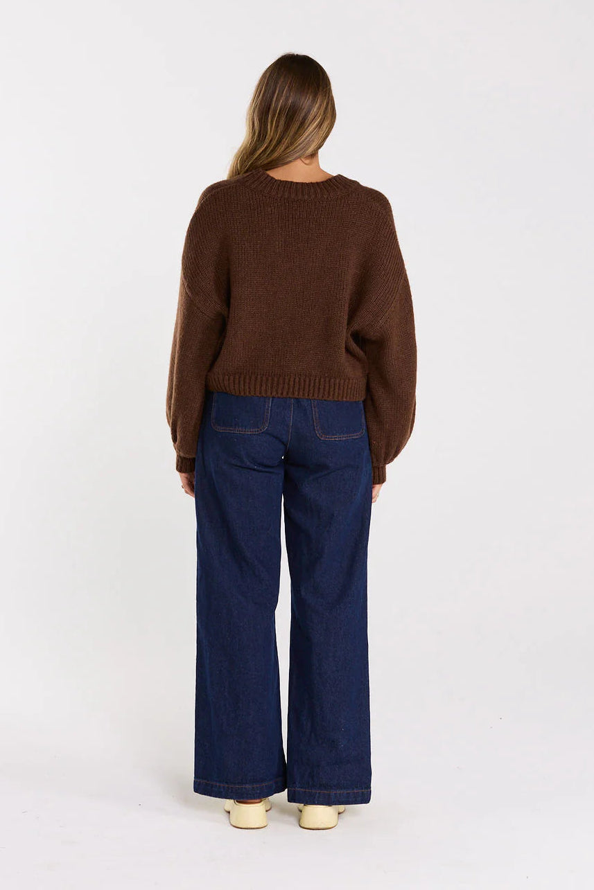 THING THING HUDDLE CARDIGAN - CHOCOLATE - THE VOGUE STORE