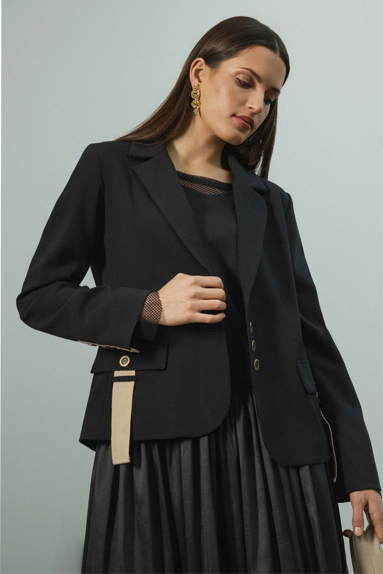 REPERTOIRE FRAZER BLASER - BLACK - THE VOGUE STORE