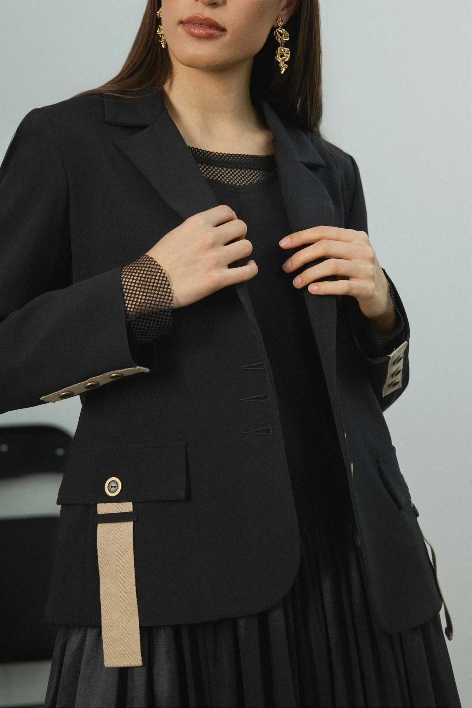 REPERTOIRE FRAZER BLASER - BLACK - THE VOGUE STORE