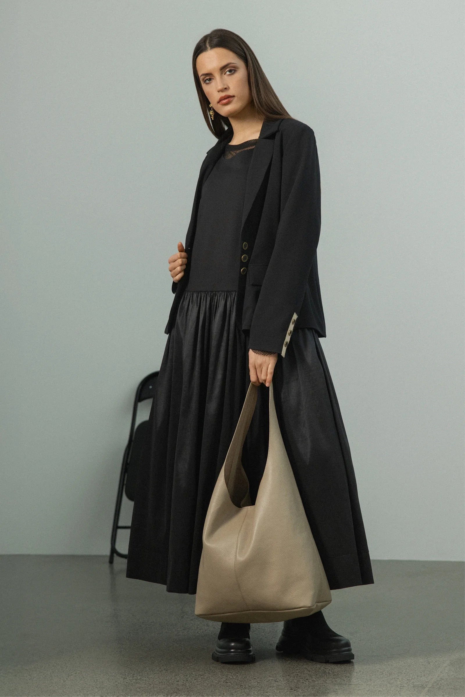 REPERTOIRE FRAZER BLASER - BLACK - THE VOGUE STORE