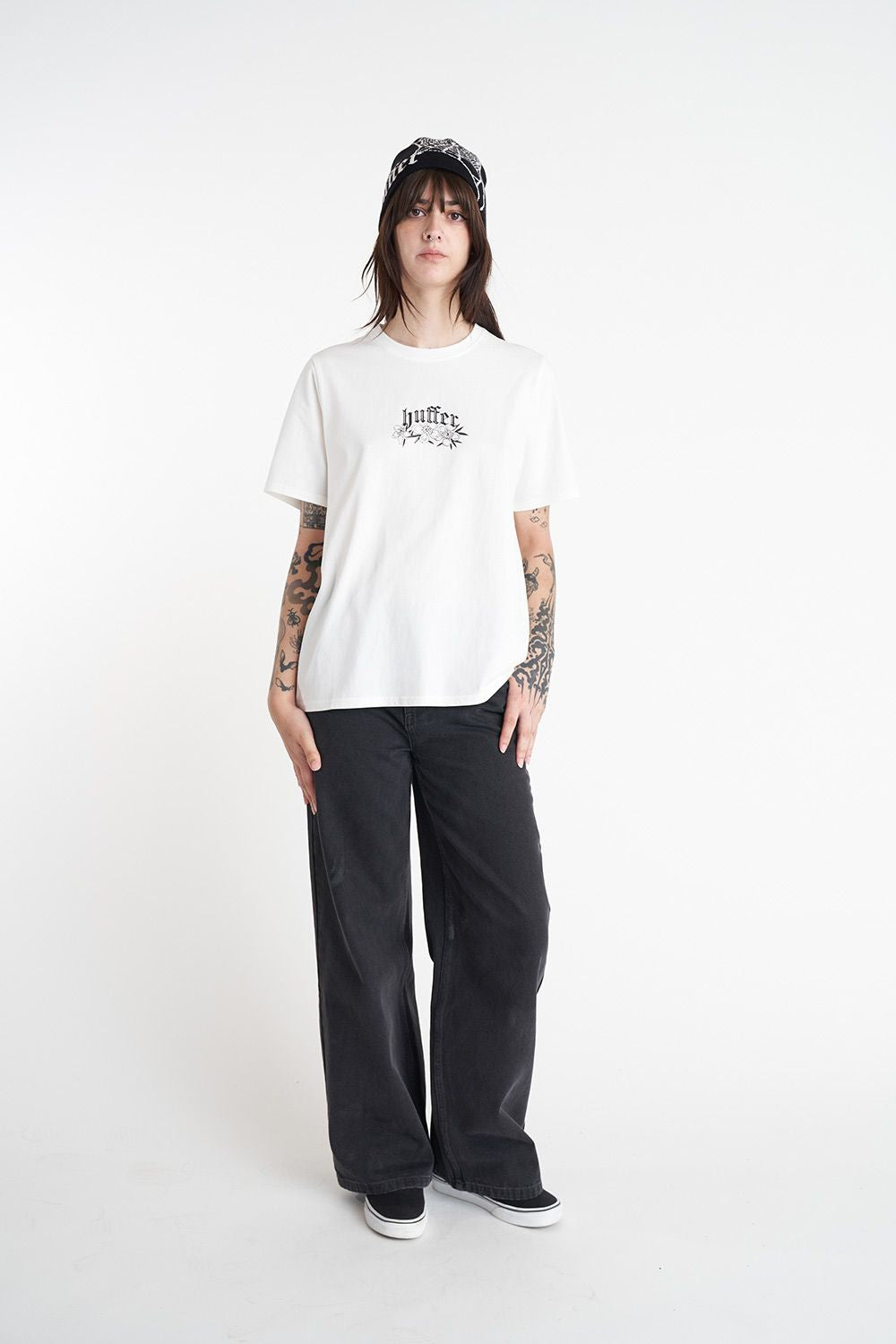 HUFFER CLASSIC TEE 170/INKED - CHALK - THE VOGUE STORE
