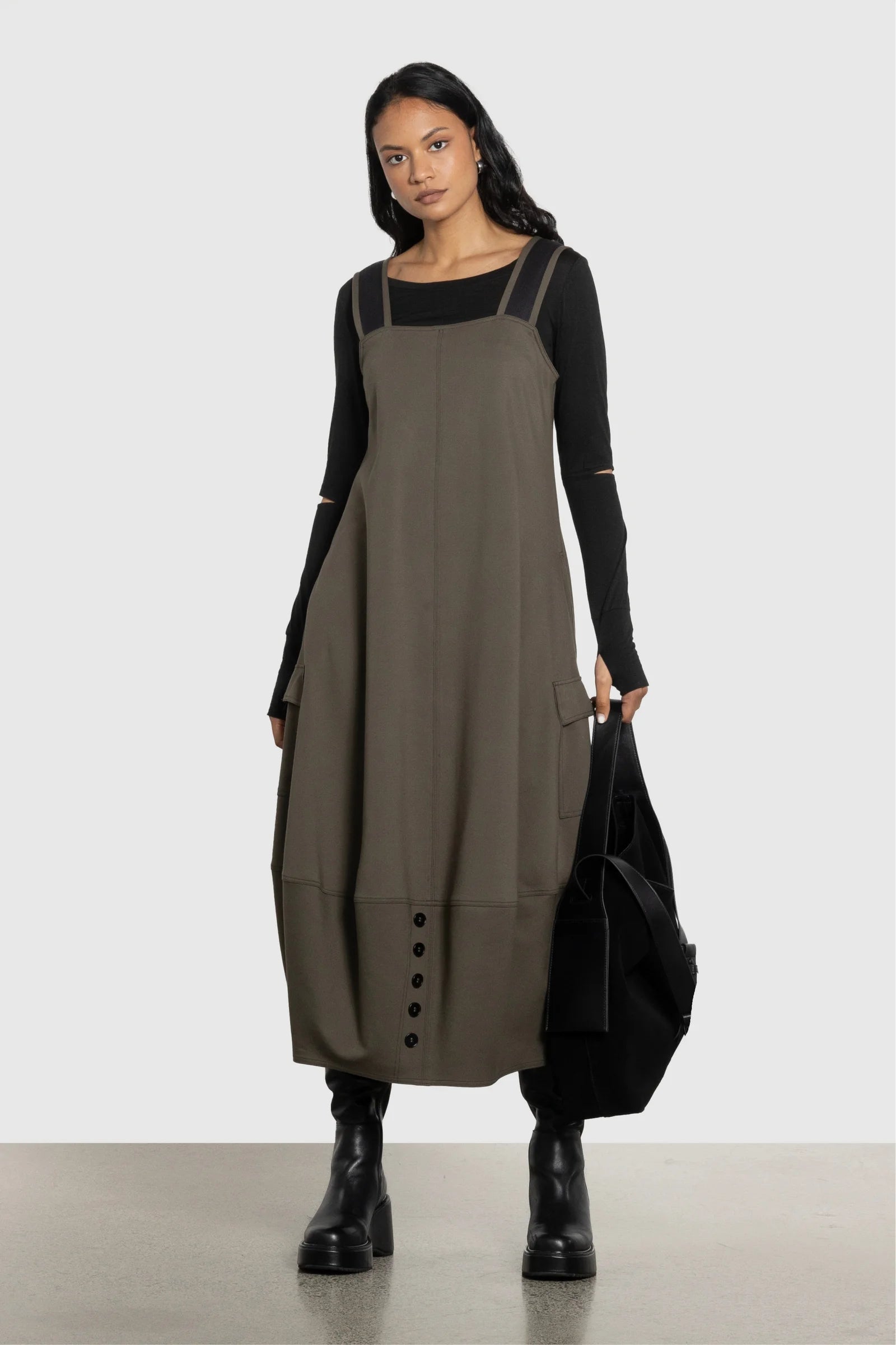 REPERTOIRE HEATH DRESS - KHAKI - THE VOGUE STORE