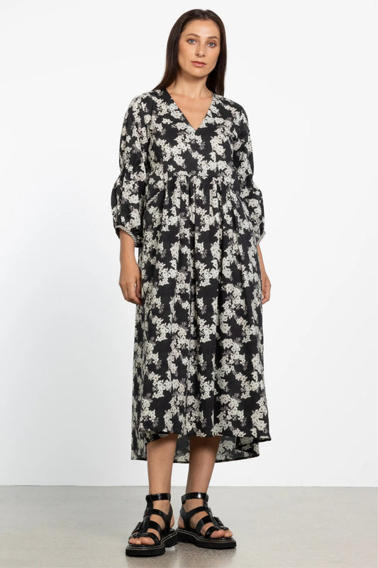 REPERTOIRE LOWEN DRESS -BLACK PRINT - THE VOGUE STORE