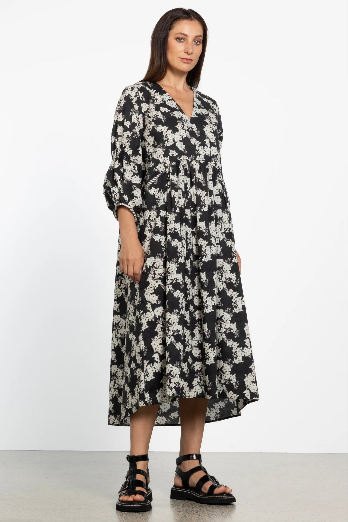 REPERTOIRE LOWEN DRESS -BLACK PRINT - THE VOGUE STORE
