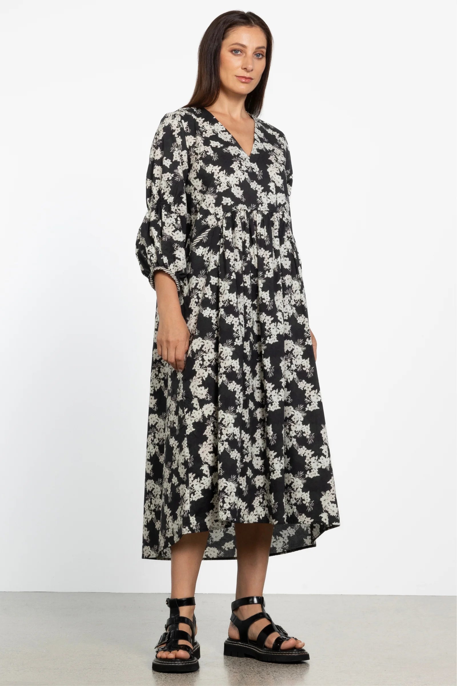 REPERTOIRE LOWEN DRESS -BLACK PRINT - THE VOGUE STORE