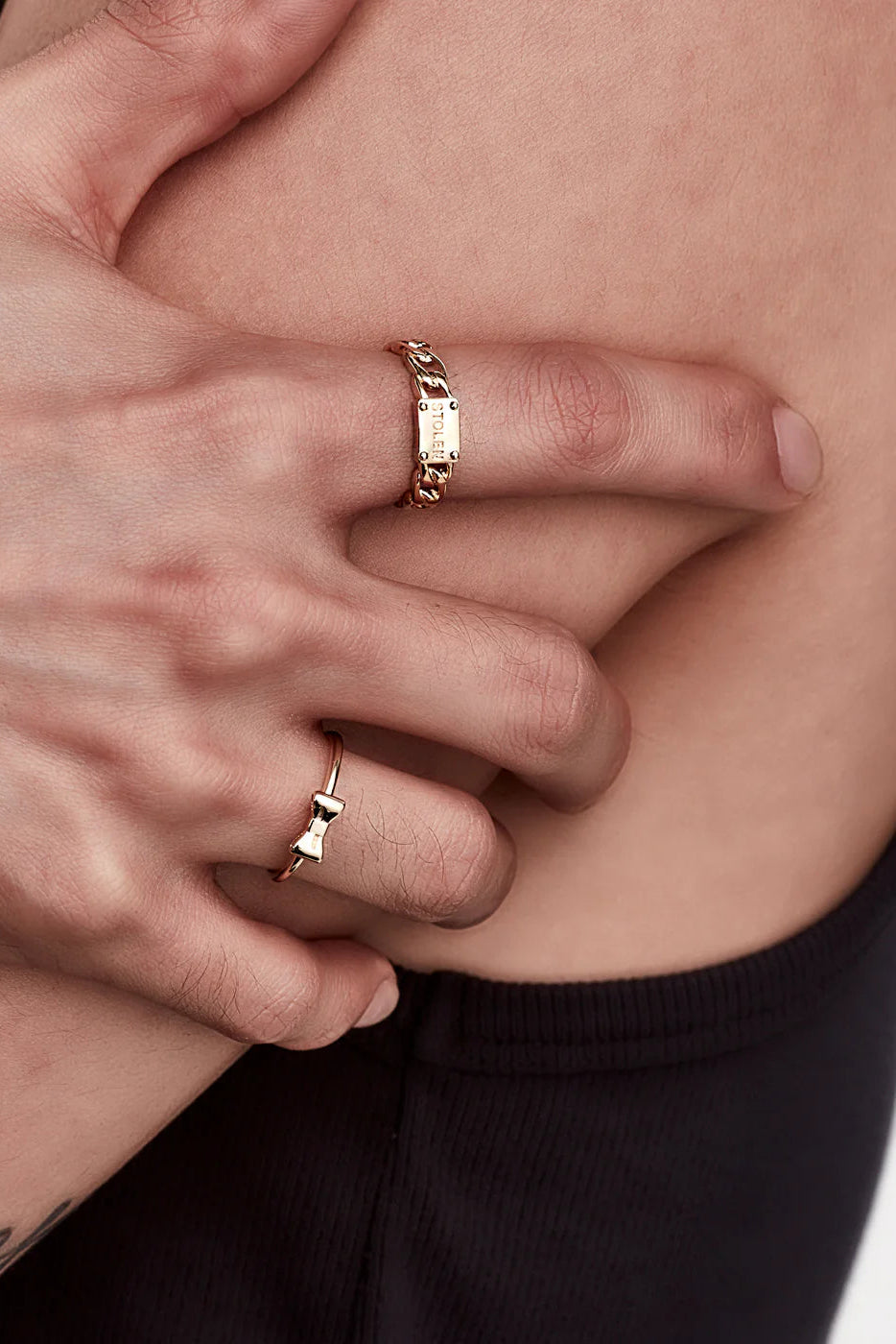 STOLEN GIRLFRIENDS CLUB CURB RING SLIM - GOLD PLATED - THE VOGUE STORE