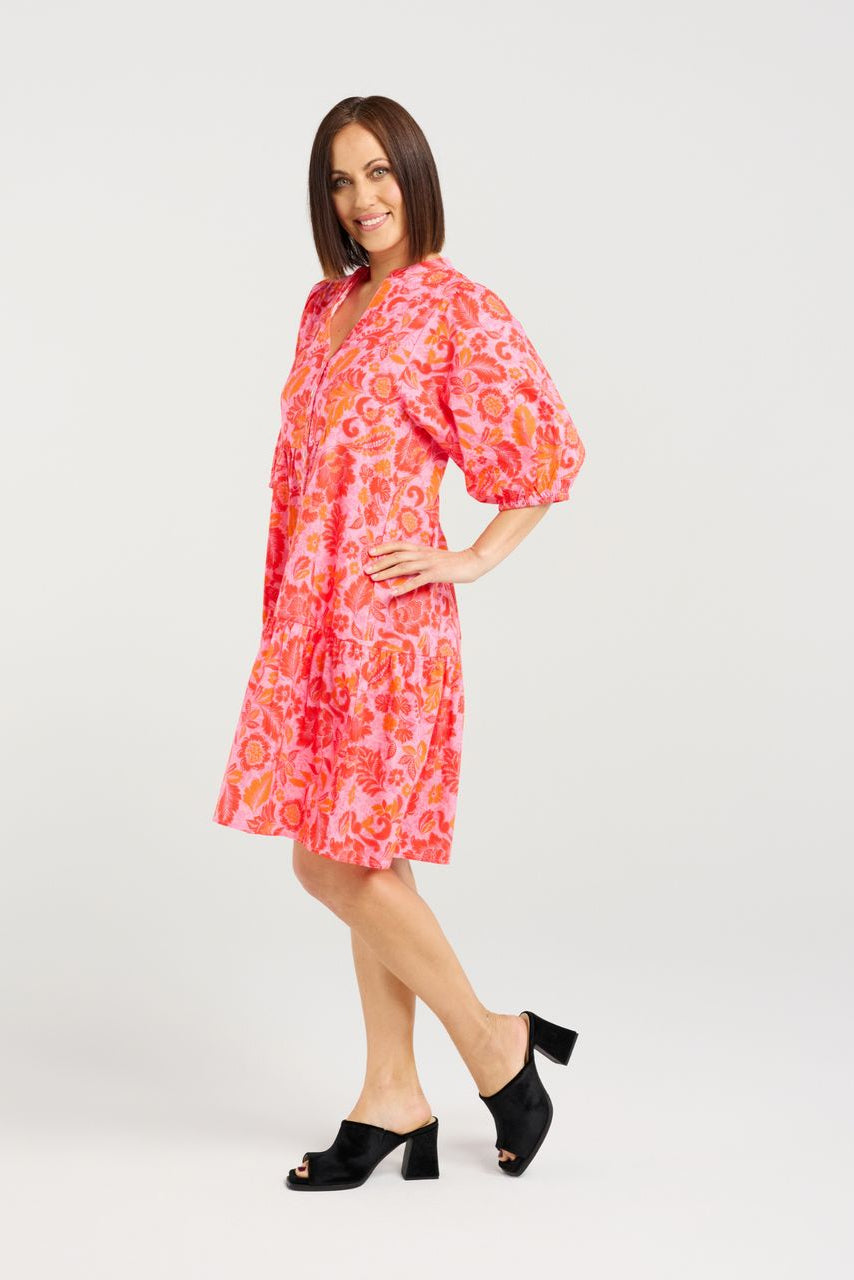 SEDUCE EILEEN DRESS - ABSTRACT BLUSH - THE VOGUE STORE