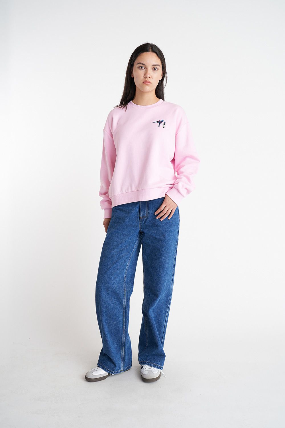 HUFFER SLOUCH CREW 350/SINGER - PALE ROSE - THE VOGUE STORE