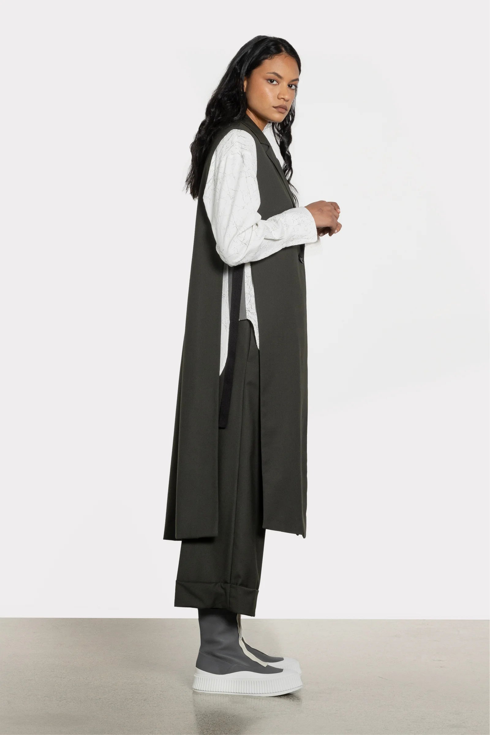 REPERTOIRE ROWENA WAISTCOAT - KHAKI - THE VOGUE STORE