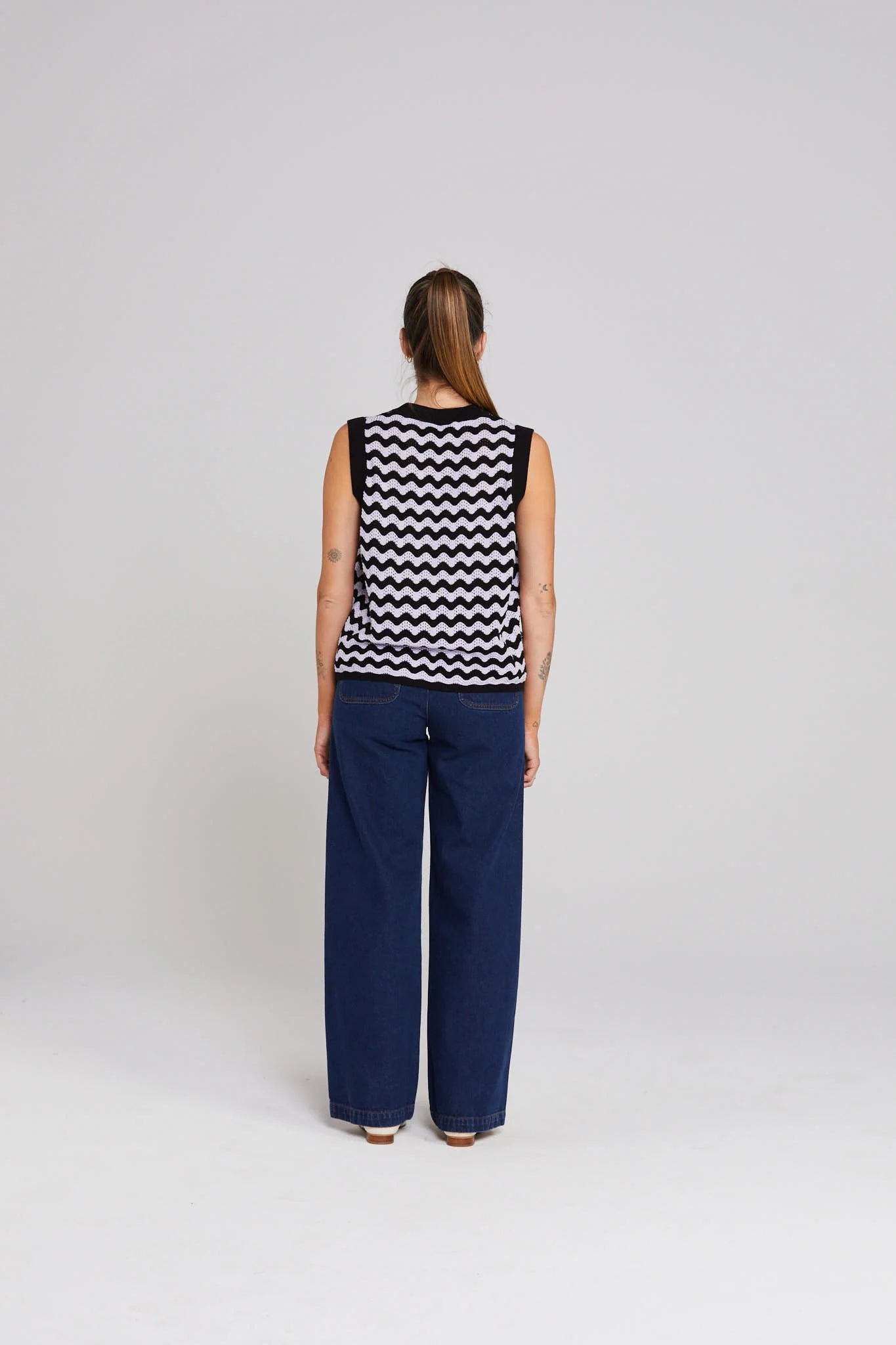 THING THING SQUIGGLE VEST - LILAC NOIR - THE VOGUE STORE
