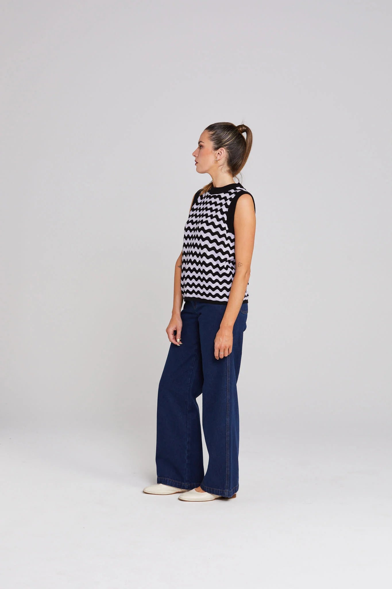 THING THING SQUIGGLE VEST - LILAC NOIR - THE VOGUE STORE