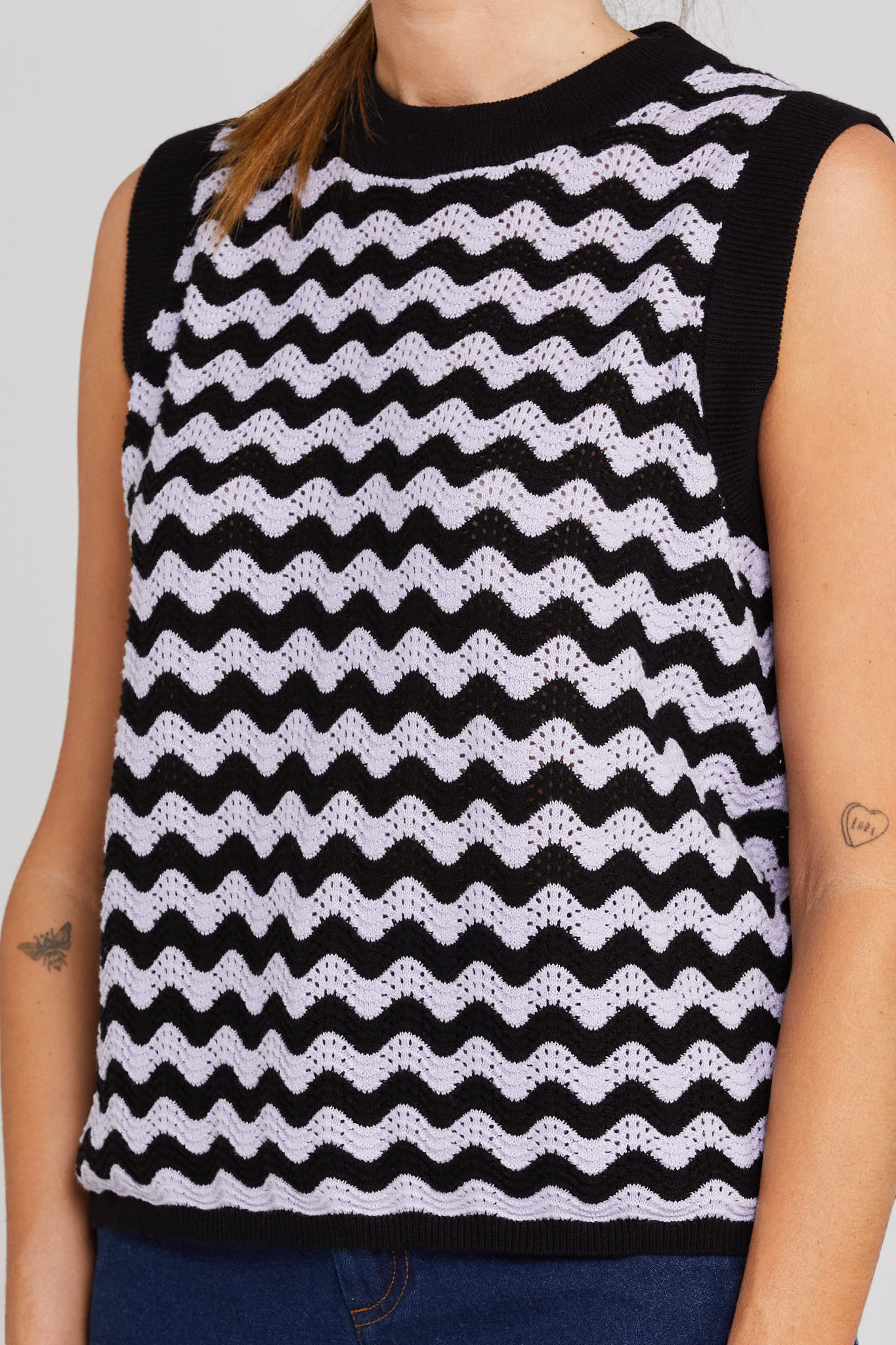 THING THING SQUIGGLE VEST - LILAC NOIR - THE VOGUE STORE