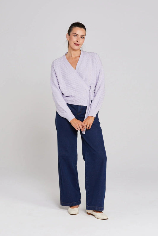 THING THING WRAPT CARDIGAN - LILAC - THE VOGUE STORE