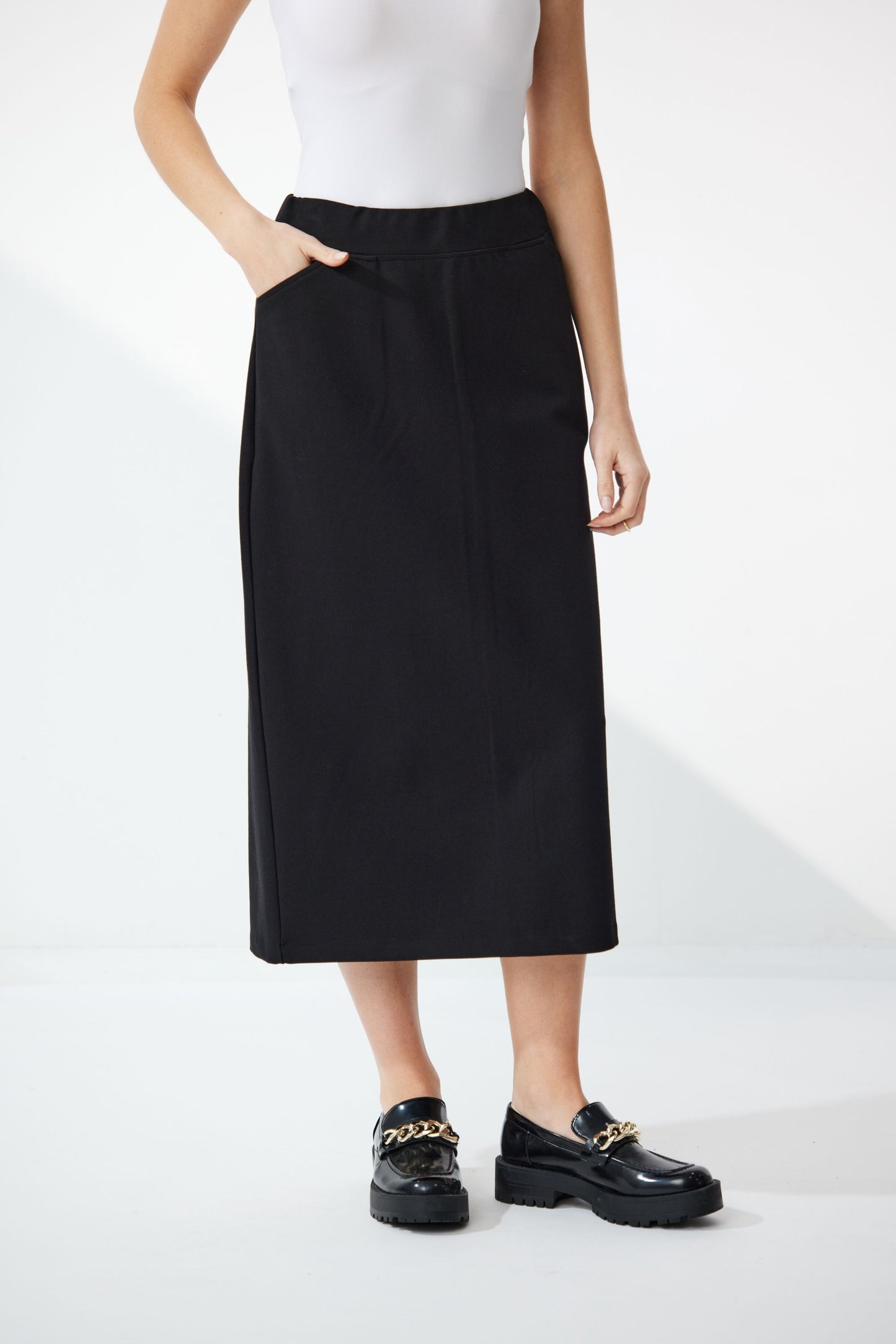 NEWPORT OWEN PONTI SKIRT - BLACK - THE VOGUE STORE