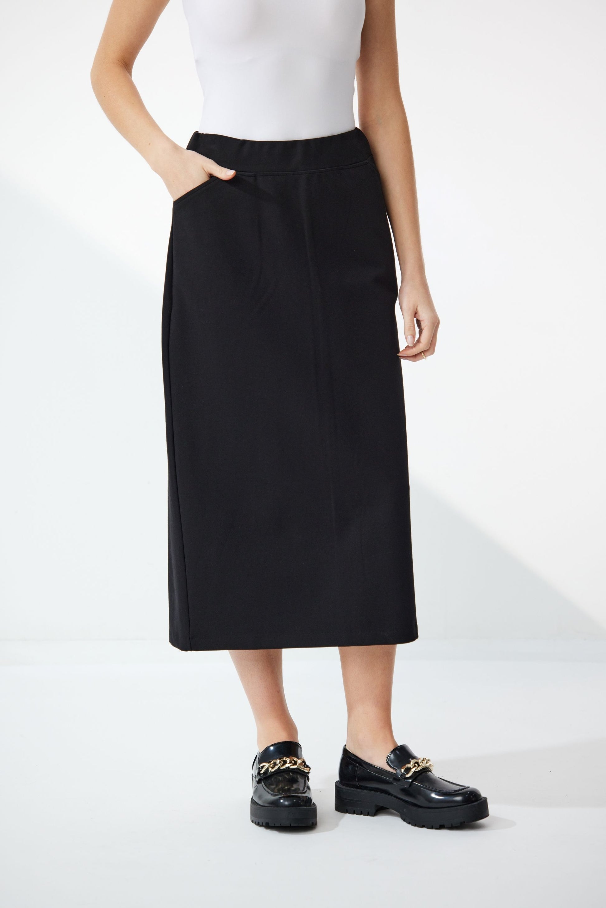 NEWPORT OWEN PONTI SKIRT - BLACK - THE VOGUE STORE