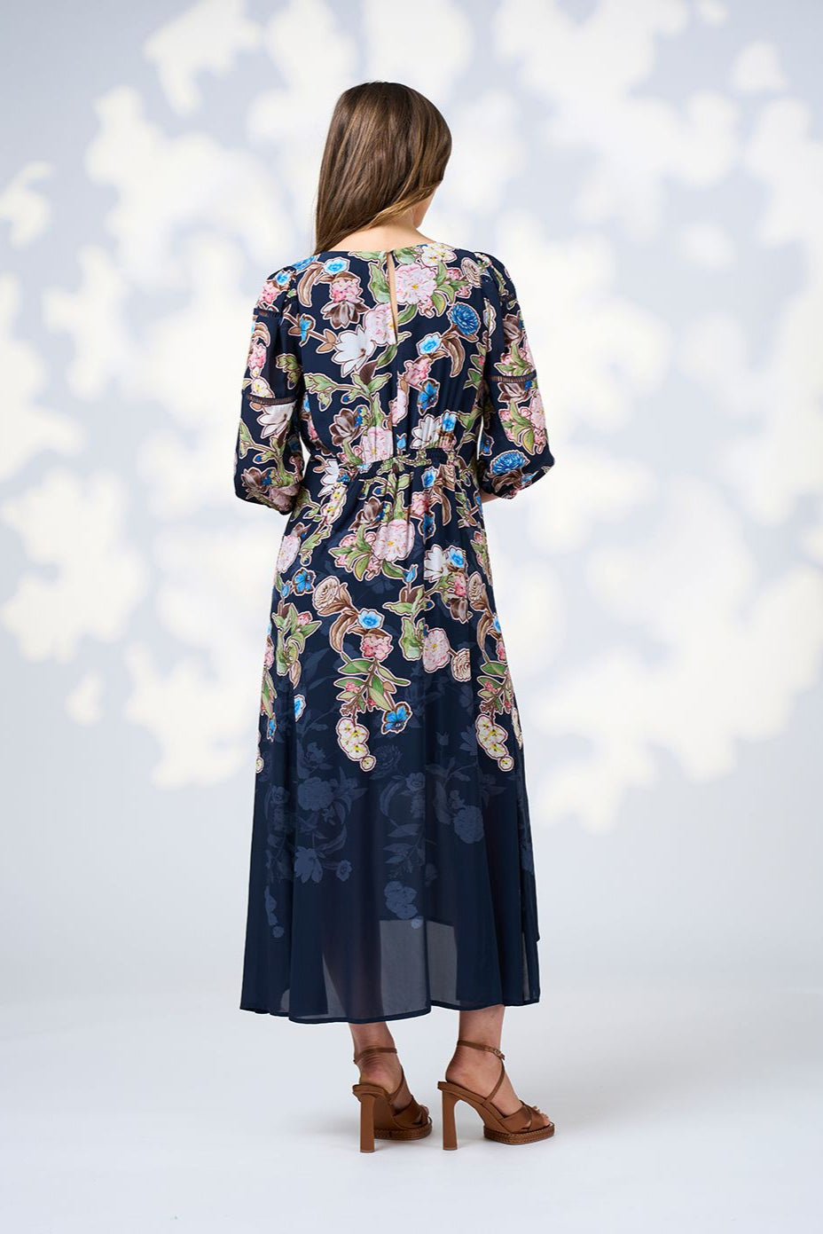 LOOBIES STORY MAEVE MIDI DRESS - INDIGO MULTI - THE VOGUE STORE