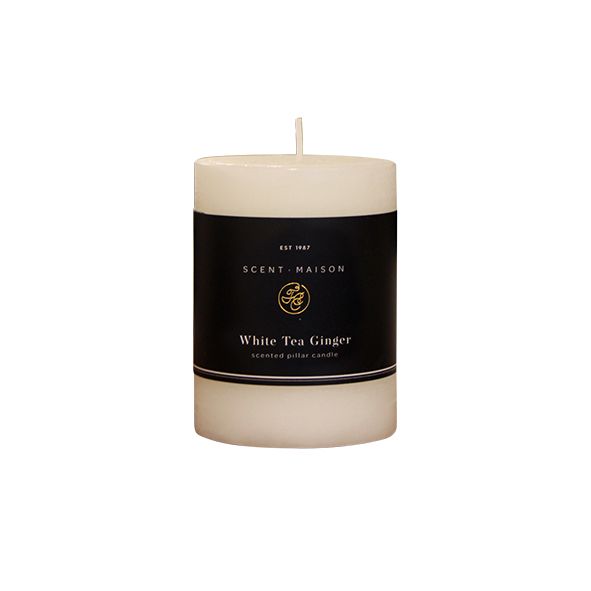 FRENCH COUNTRY MAISON PILLAR CANDLE - WHITE TEA & GINGER 3x4"