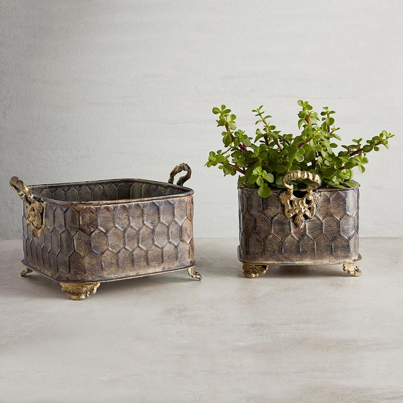 RECTANGLE EMBOSSED PLANTER - LARGE