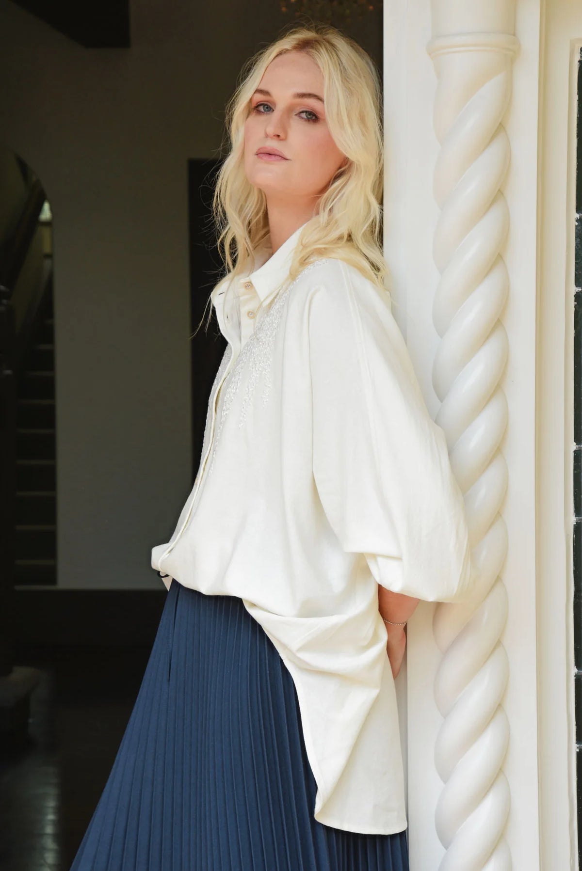 CURATE UNCOMMON THREADS SHIRT - CREAM - THE VOGUE STORE