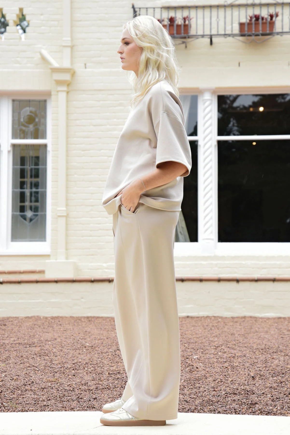 CURATE WALK YOU DOWN PANT - BONE - THE VOGUE STORE