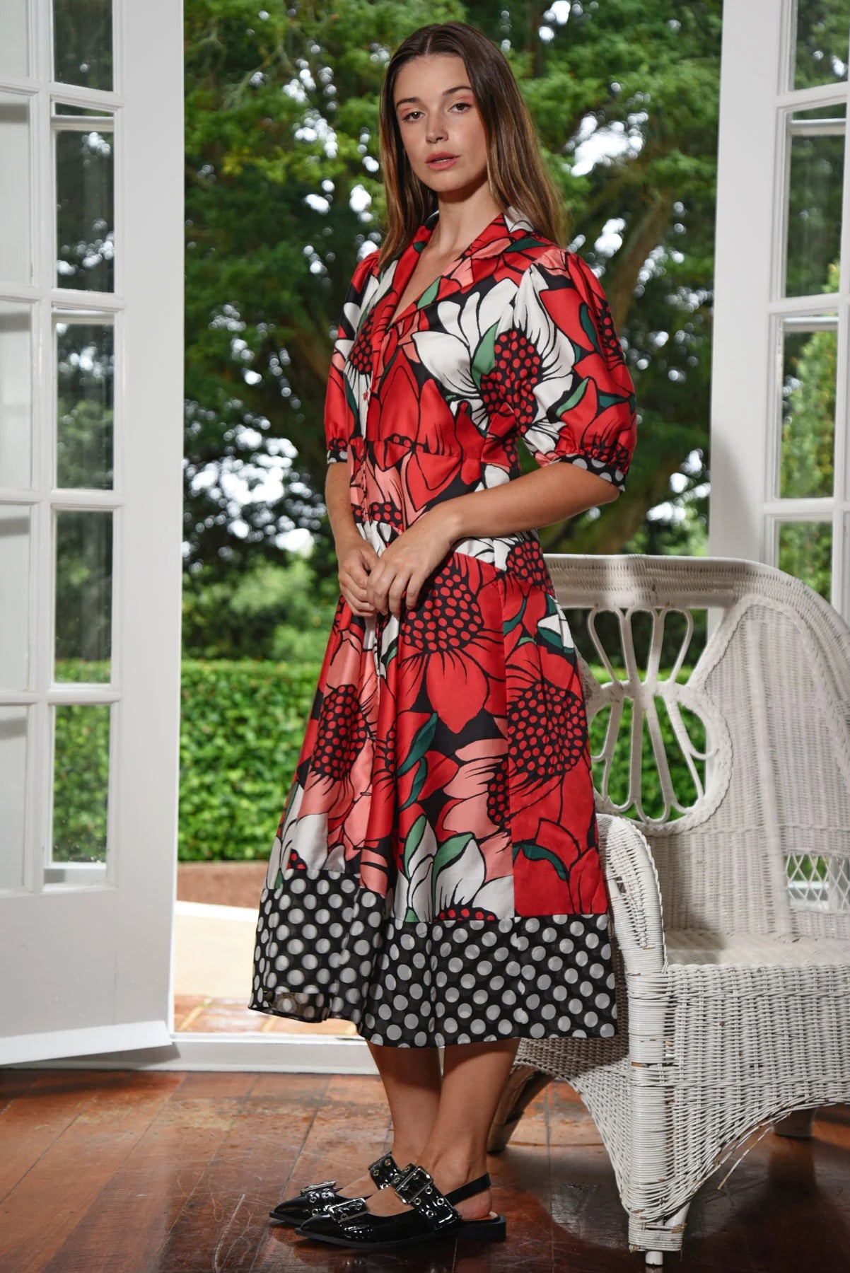CURATE SHAPE UP DRESS - MIXED SPOT FLORAL - THE VOGUE STORE