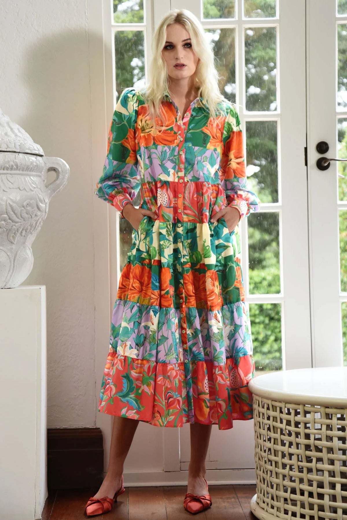 CURATE FINEST HOUR DRESS - TEAL FLORAL - THE VOGUE STORE