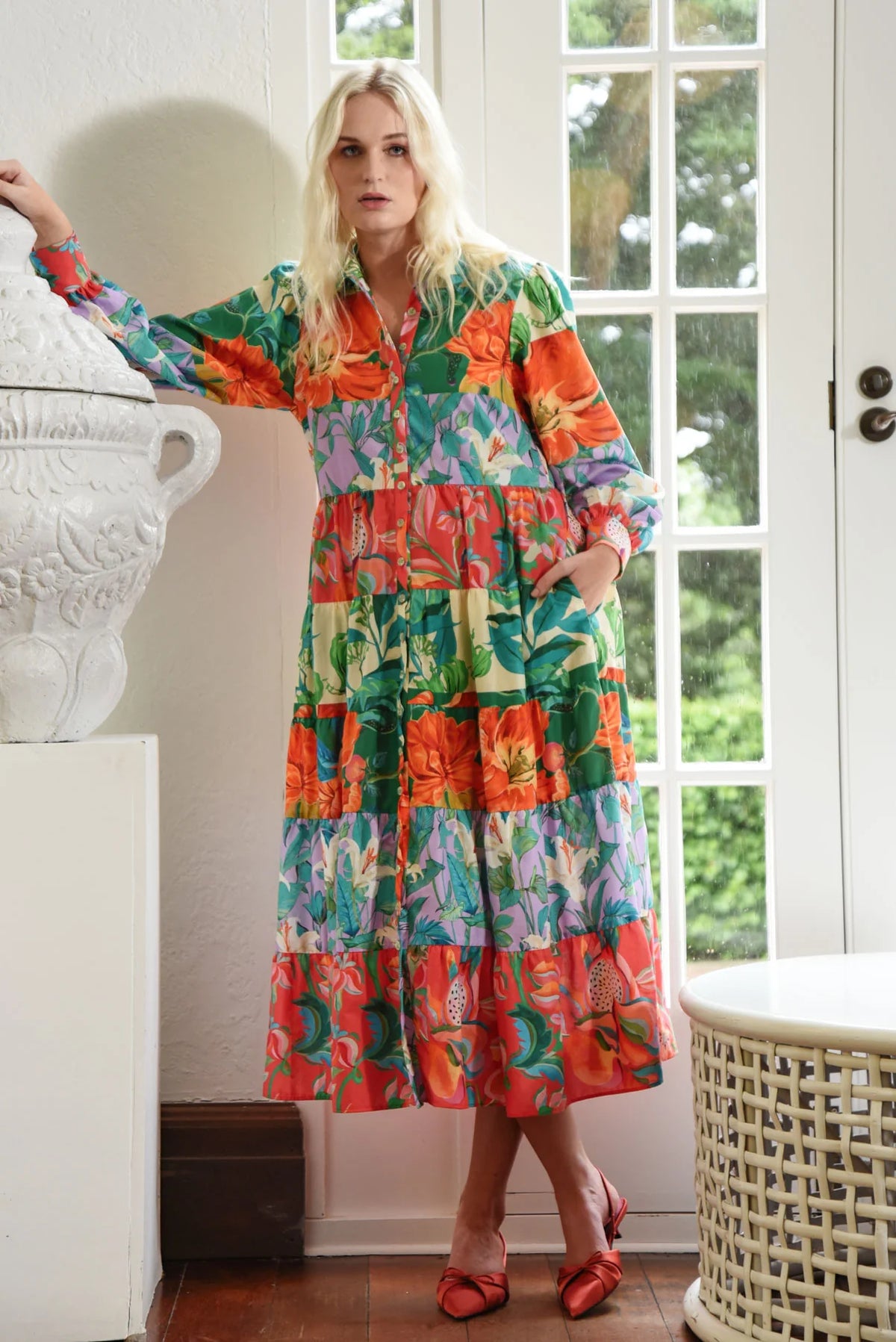 CURATE FINEST HOUR DRESS - TEAL FLORAL - THE VOGUE STORE