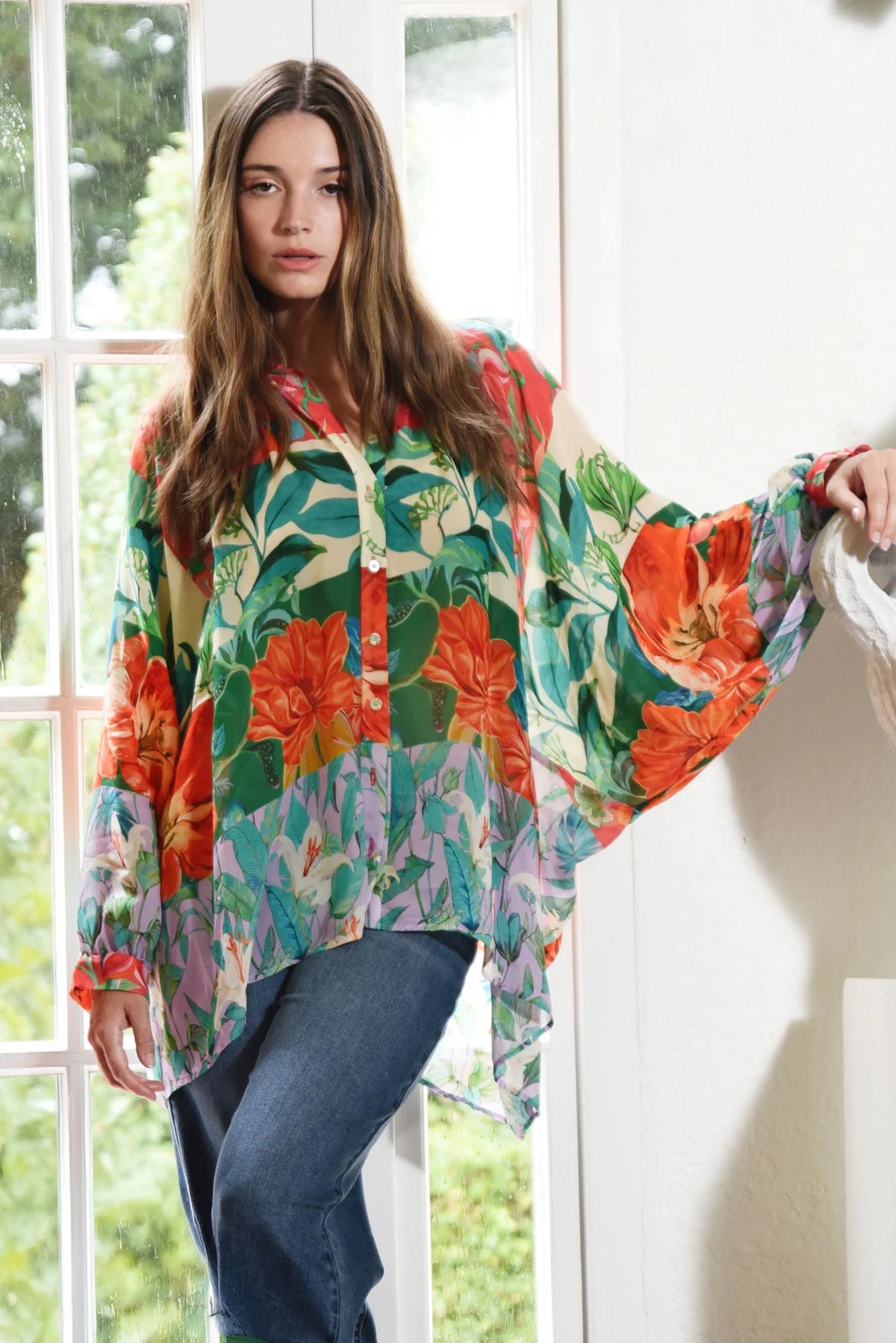 CURATE BILLOW PARTY - TEAL FLORAL - THE VOGUE STORE