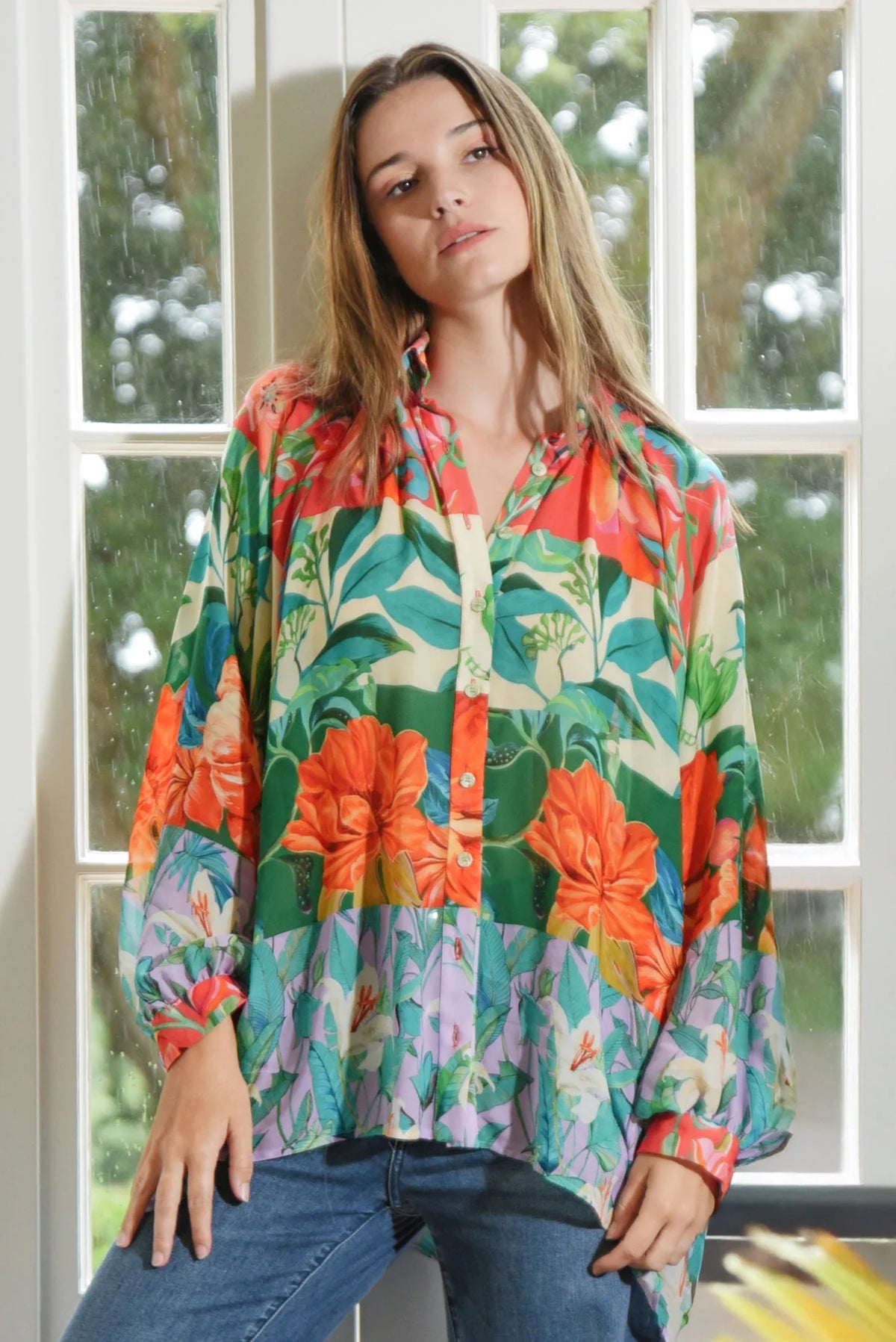 CURATE BILLOW PARTY - TEAL FLORAL - THE VOGUE STORE